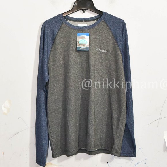 NWT Columbia Men’s Long Sleeve Raglan Tee size XL Omni-Wick™ in blue - Picture 4 of 7